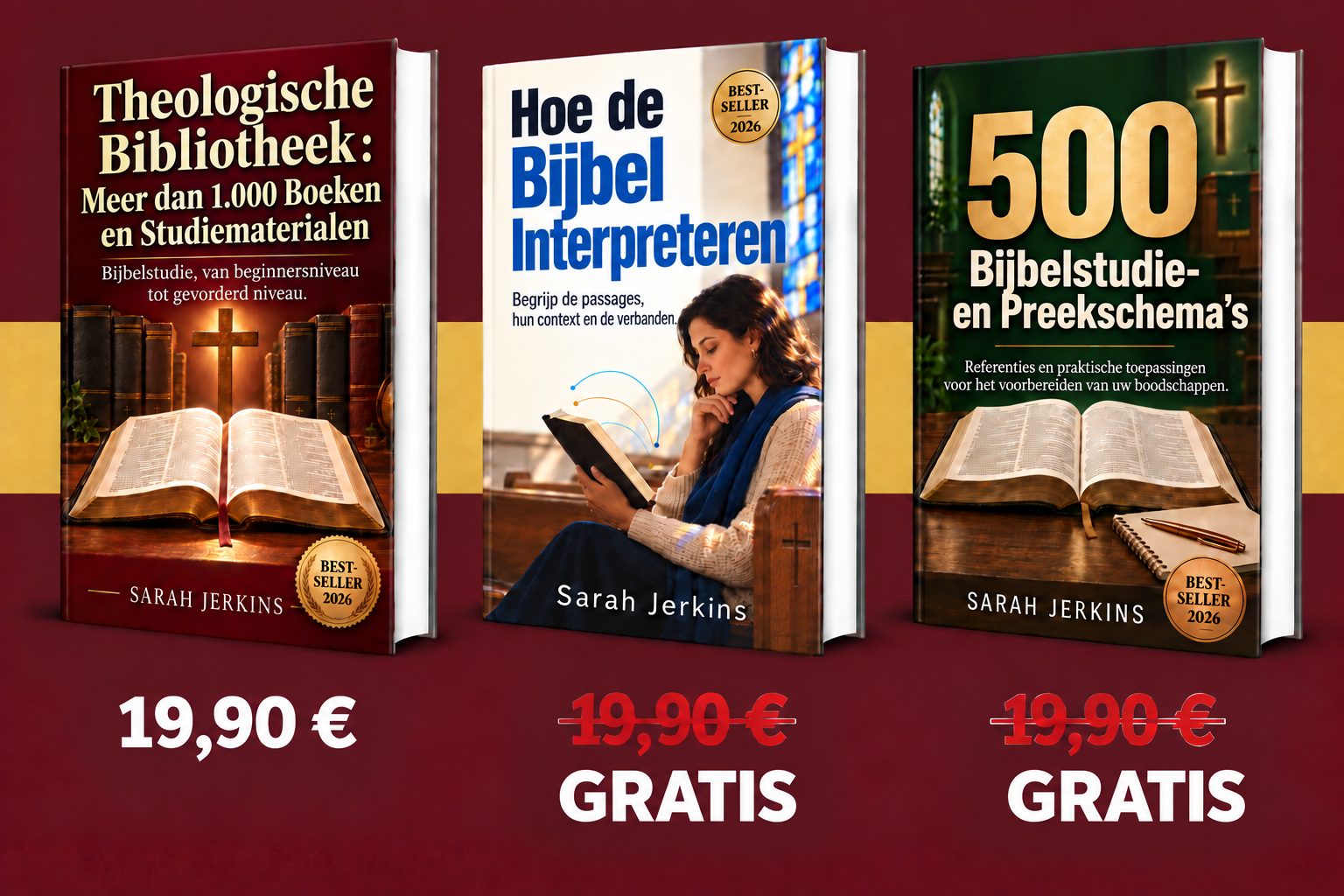 Theologische Bibliotheek: meer dan 1.000 boeken en studiemateriaal + Hoe de Bijbel te interpreteren + 500 Bijbelstudie- en preekoverzichten