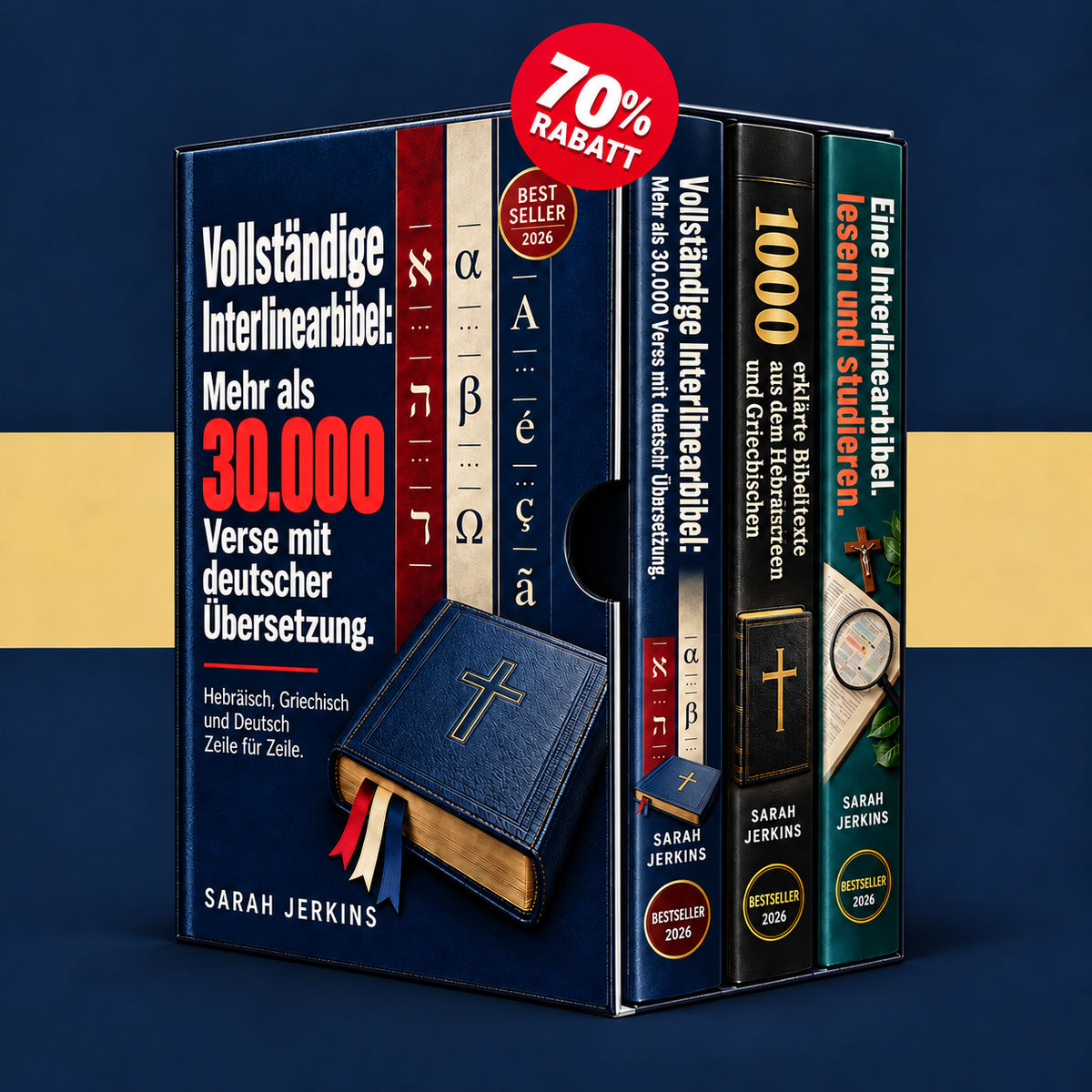 Vollständige Interlinearbibel mit mehr als 30.000 Versen + 2 BONUS-BÜCHER