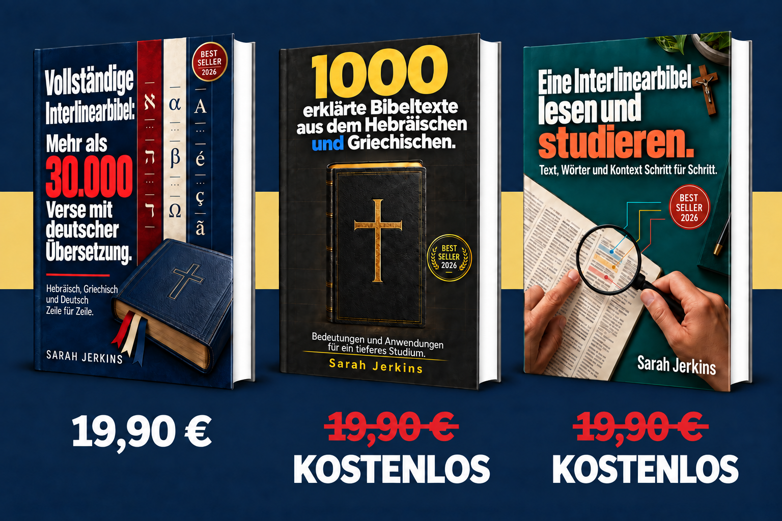 Vollständige Interlinearbibel mit mehr als 30.000 Versen + 1.000 erklärte Bibeltexte aus dem Hebräischen und Griechischen + Eine Interlinearbibel lesen und studieren