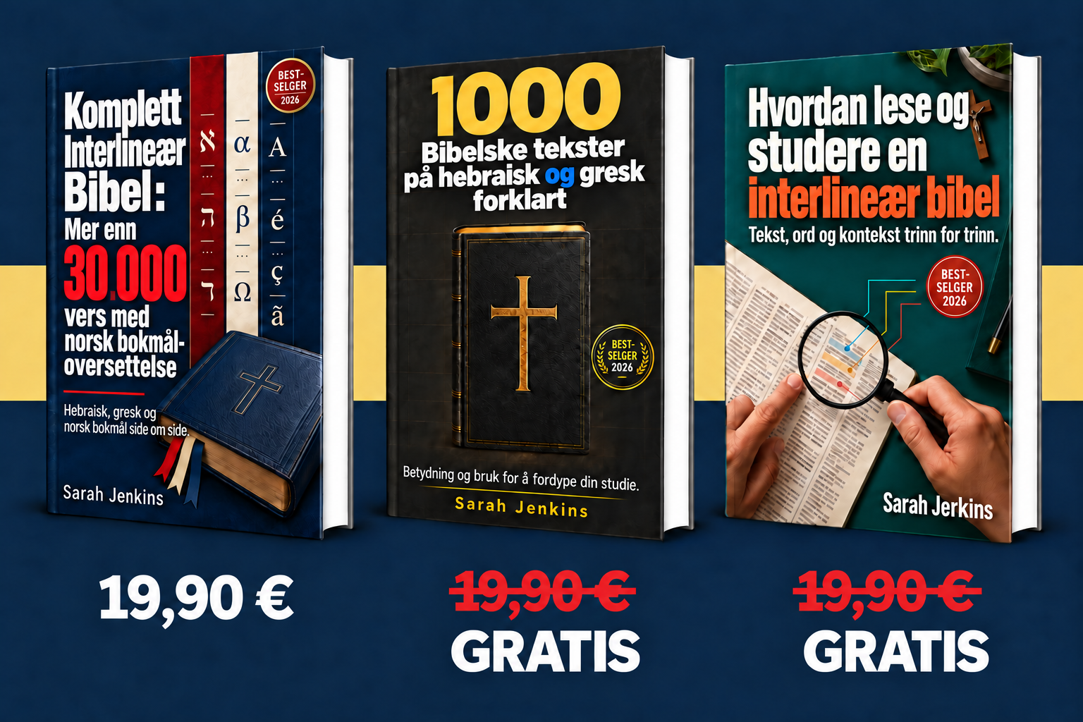 Komplett interlineær bibel: mer enn 30 000 vers + 1000 hebraiske og greske bibeltekster forklart + Hvordan lese og studere en interlineær bibel