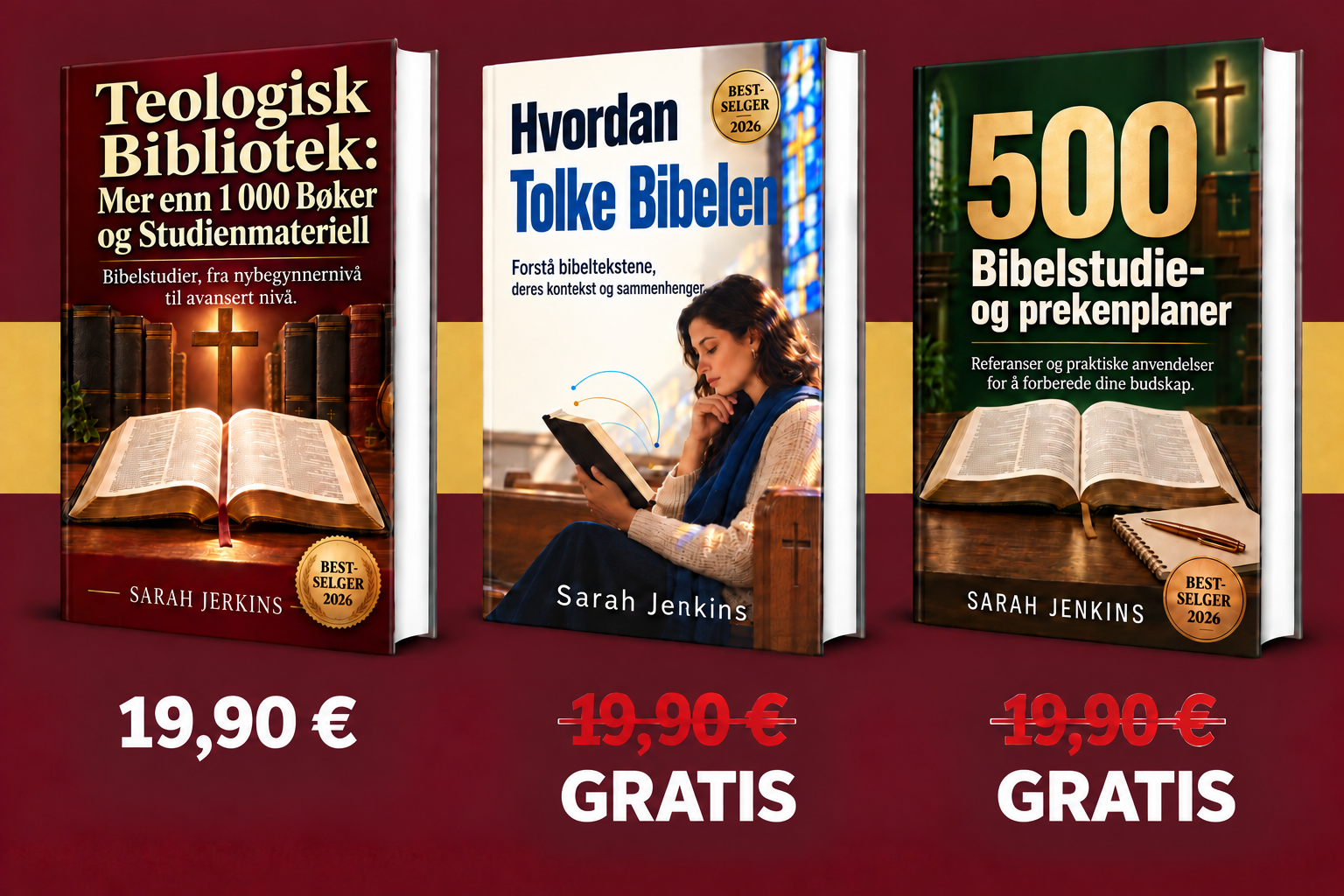 Teologisk bibliotek: mer enn 1 000 bøker og studieressurser + Hvordan tolke Bibelen + 500 bibelstudier og prekenskisser