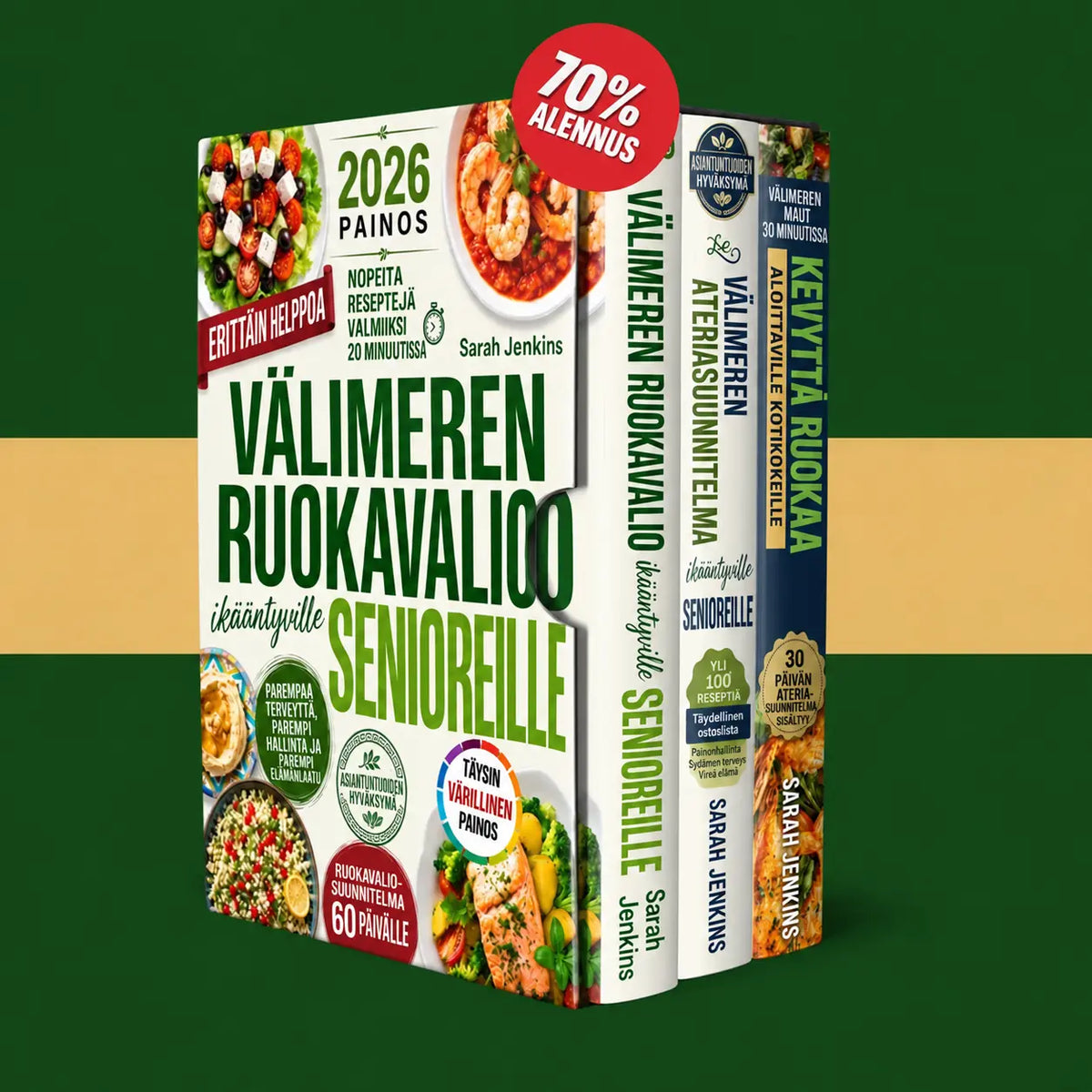 Välimeren ruokavalio: 3 kirjapaketti + 2 BONUSTA