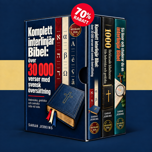 Komplett interlinjär Bibel: över 30 000 verser med svensk översättning + 2 BONUSBÖCKER