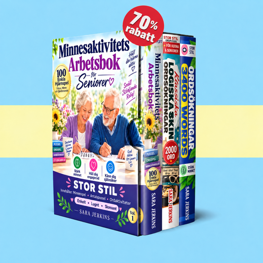 Arbetsbok med minnesaktiviteter för seniorer + 2 bonusar