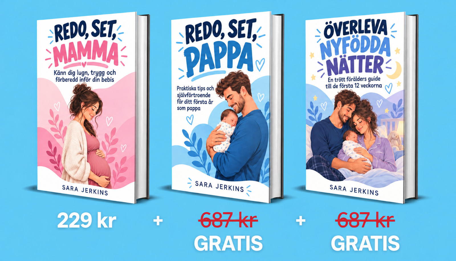 Klara, färdiga, MAMMA och PAPPA! — samling med 3 böcker