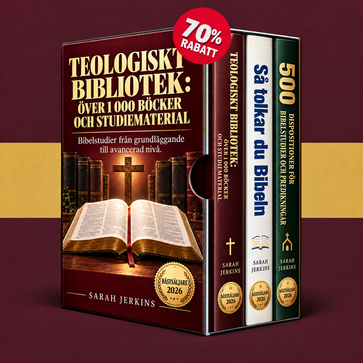 Teologiskt bibliotek: över 1 000 böcker och studiematerial + 2 BONUSBÖCKER